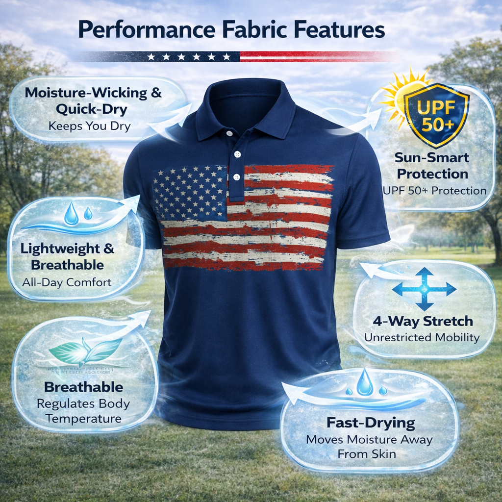 Liberty Flag Performance Polo
